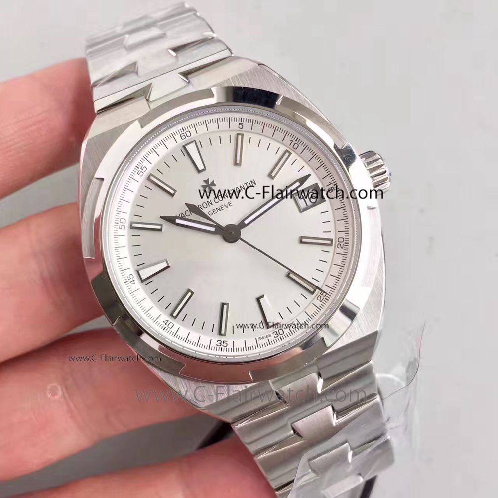 Clone Vacheron Constantin Overseas SS Silver Face Watch Mens